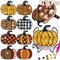 8 Pcs Fall Pumpkin Rhinestones Art Painting Coasters with Holder 8 Style Cute Pumpkin Non Slip Acrylic Round Cup Coaster Art Supplies for Beginners Adults Autumn DIY Rhinestones Painting Kit